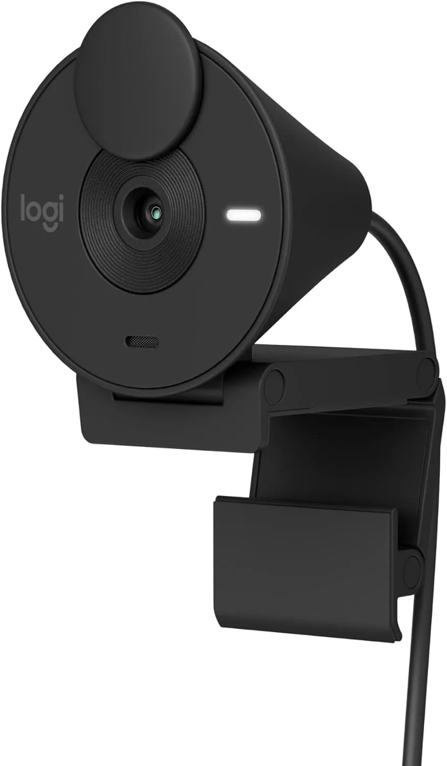 LOGITECH BRIO 300 FULL HD WEBCAM – 1080p Resolution | RightLight 2.5 Auto Light Correction | Integrated Privacy Shutter | Noise-Reducing Mic | Native USB-C Connection | Black