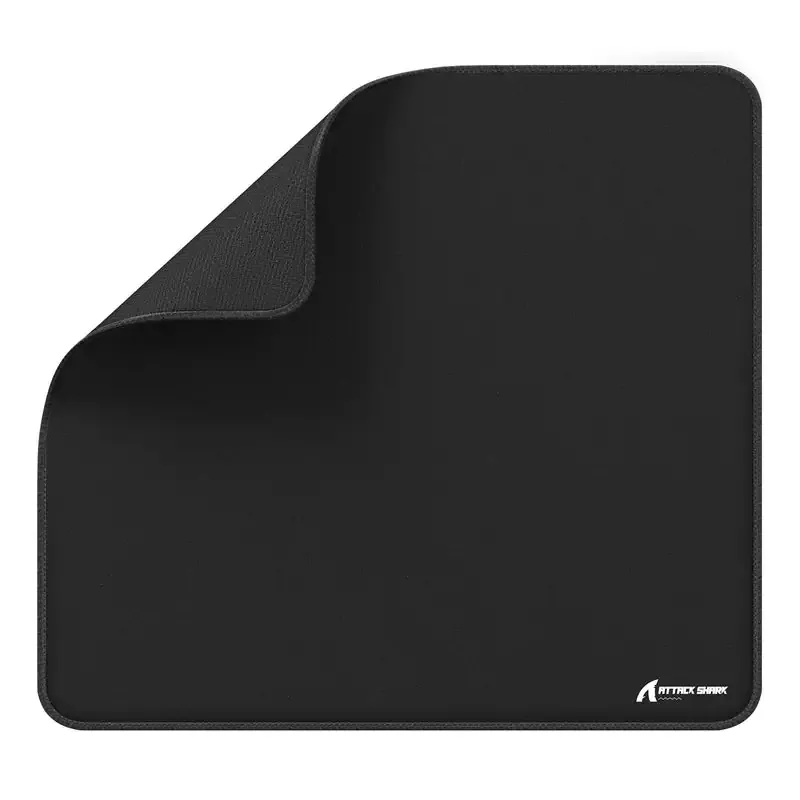 ATTACK SHARK CM02 Gaming Mousepad – 450×400mm, 4mm Thick, Non-Slip Rubber Base, Water Resistant, Ultra-Fiber Surface, Anti-Fray Stitched Edges – Black