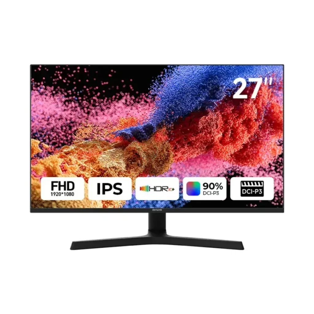AIWA MD270L-Y 27-Inch Full HD 165Hz IPS Gaming Monitor (1ms Response, HDR Ready, 90% DCI-P3, Ultra-Narrow Frame) — HDMI, DisplayPort, USB-A 5V Power Port, Audio Out | BLACK