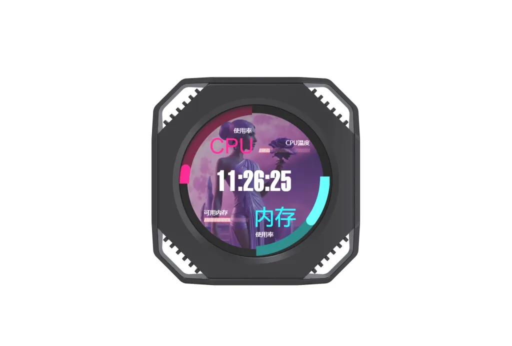 MiraBox DR21 2.1” Mini LCD PC Screen | 480×480 IPS | USB-C One-Wire | Metal Body | Dynamic Themes | Black