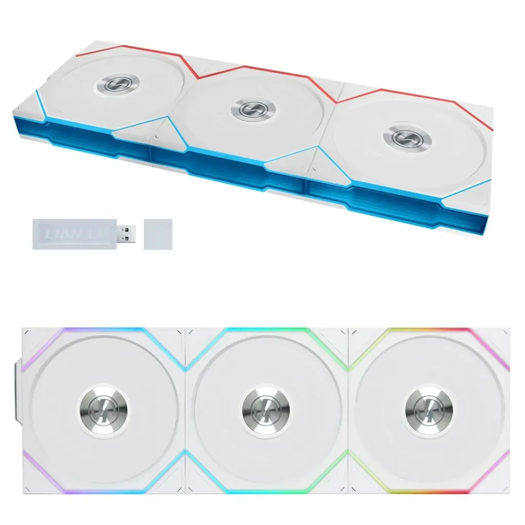 LIAN LI UNI FAN TL Wireless White 120mm Reverse-Blade ARGB PWM Fan Kit