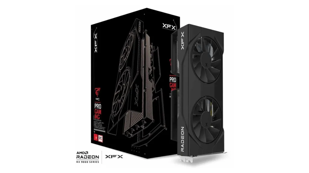 XFX Swift AMD Radeon RX 9060 XT OC Gaming Edition 8GB GDDR6 Graphics Card | PCIe 5.0 | 3320MHz Boost | Dual-Fan Cooling | Black