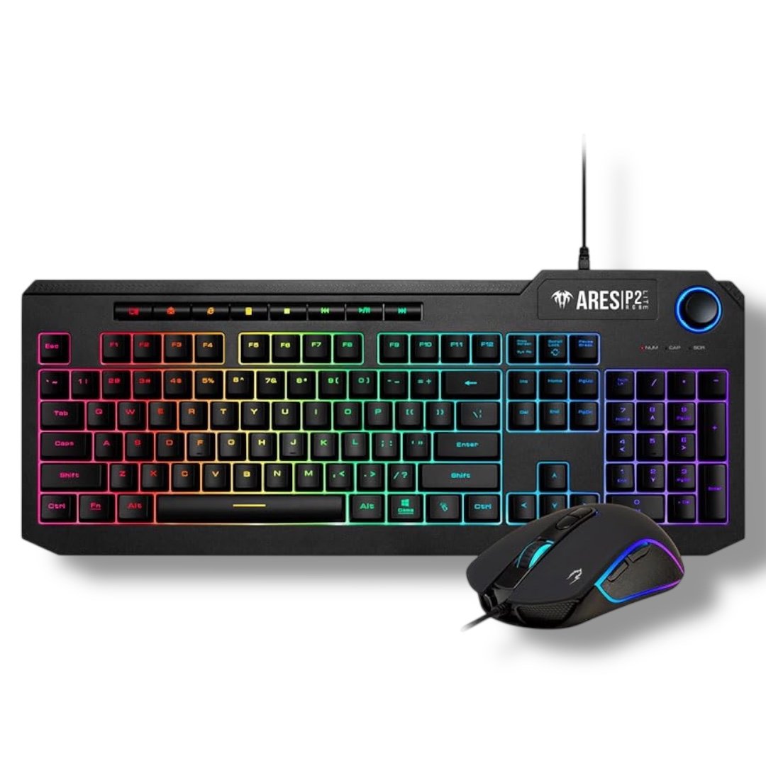 GAMDIAS Ares P2-Lite 2-in-1 Gaming Combo – RGB Keyboard + Gaming Mouse