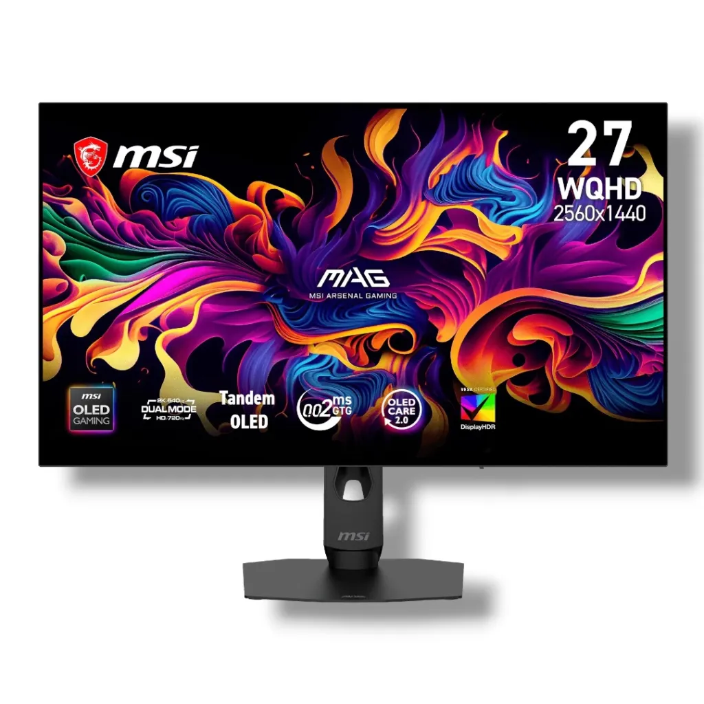 MSI MAG 276QRDY54 26.5-Inch WQHD WOLED Gaming Monitor | 540Hz/720Hz Dual Mode • 0.02ms • HDR True Black 500 • USB-C 65W