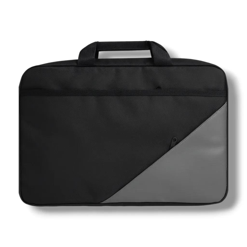 Normal Laptop Bag – 15.6″ Laptop, Water-Resistant, Multi-Compartment, Padded Shoulder Strap | BLACK & GREY