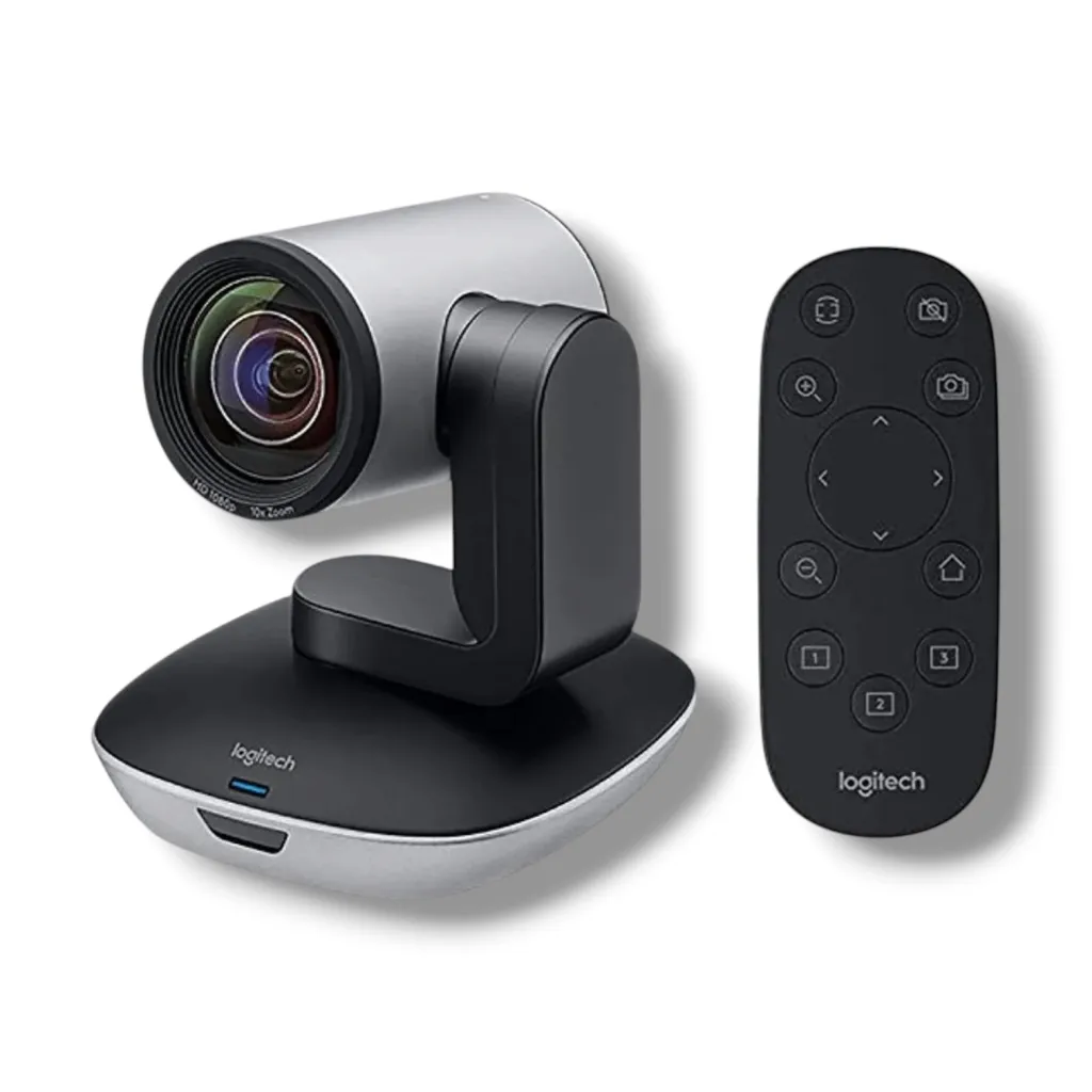 LOGITECH PTZ PRO 2 FULL HD 1080P VIDEO CAMERA – 10x Lossless Zoom | 260° Mechanical Pan & 130° Tilt | Autofocus | IR Remote Control & Wall Mount Included | USB Plug-And-Play | Windows & macOS