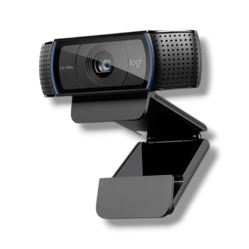 LOGITECH C920 HD PRO WEBCAM – Full HD 1080p/30fps | 5-Element Glass Lens | Dual Stereo Mics | 78° Field of View | Auto Light Correction | Black